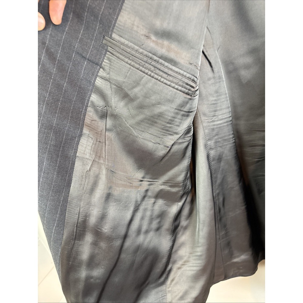 Vtg Brooks Brothers Brooksease Pinstripe Navy 100% Wool Blazer Jacket 50 R USA - Picture 4 of 13